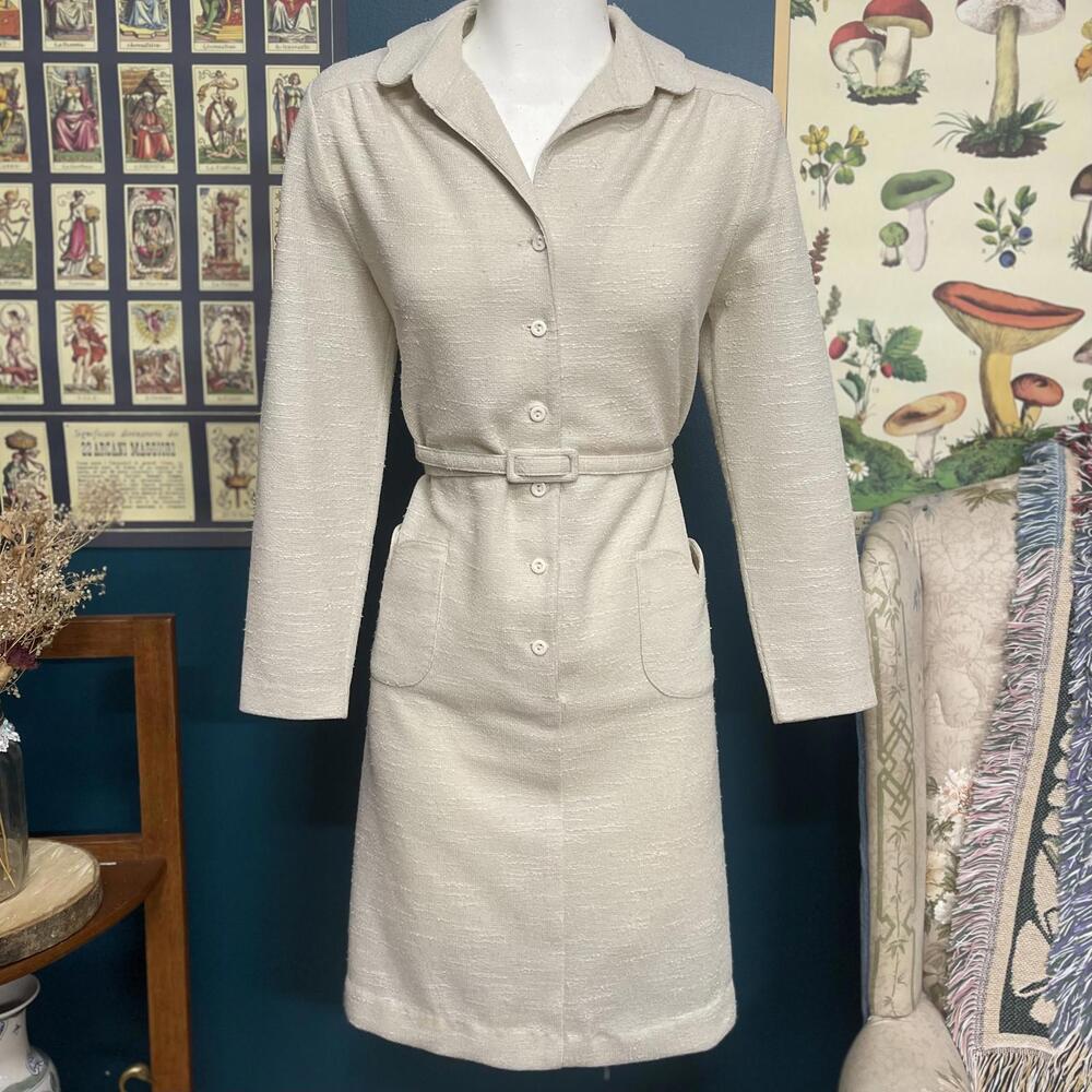 Vintage Cream Midi Dress
